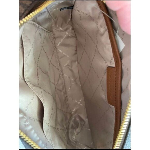 Michael Kors crossbody large chain zip purse jet set MK signature brown - Picture 10 of 10